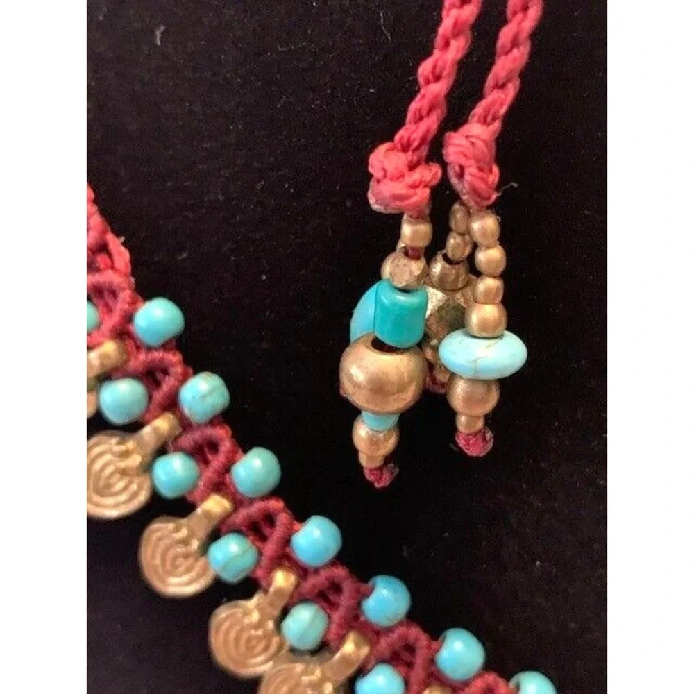 Statement Necklace Handmade Paulina Barcelona OOAK Boho Ethnic Adjustable Spain